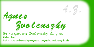 agnes zvolenszky business card